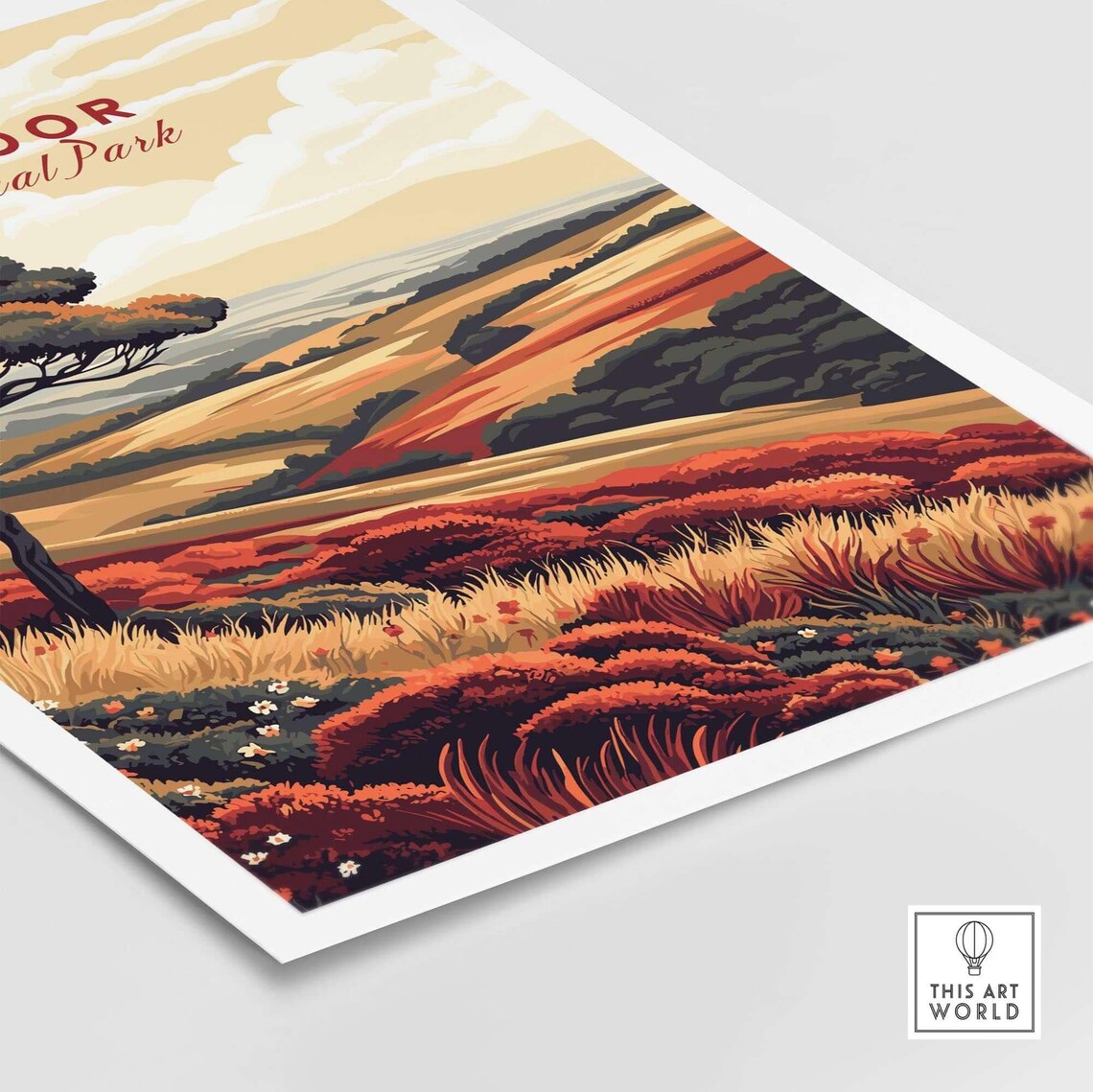 Exmoor Travel Poster, National Park Illustration - Image 5
