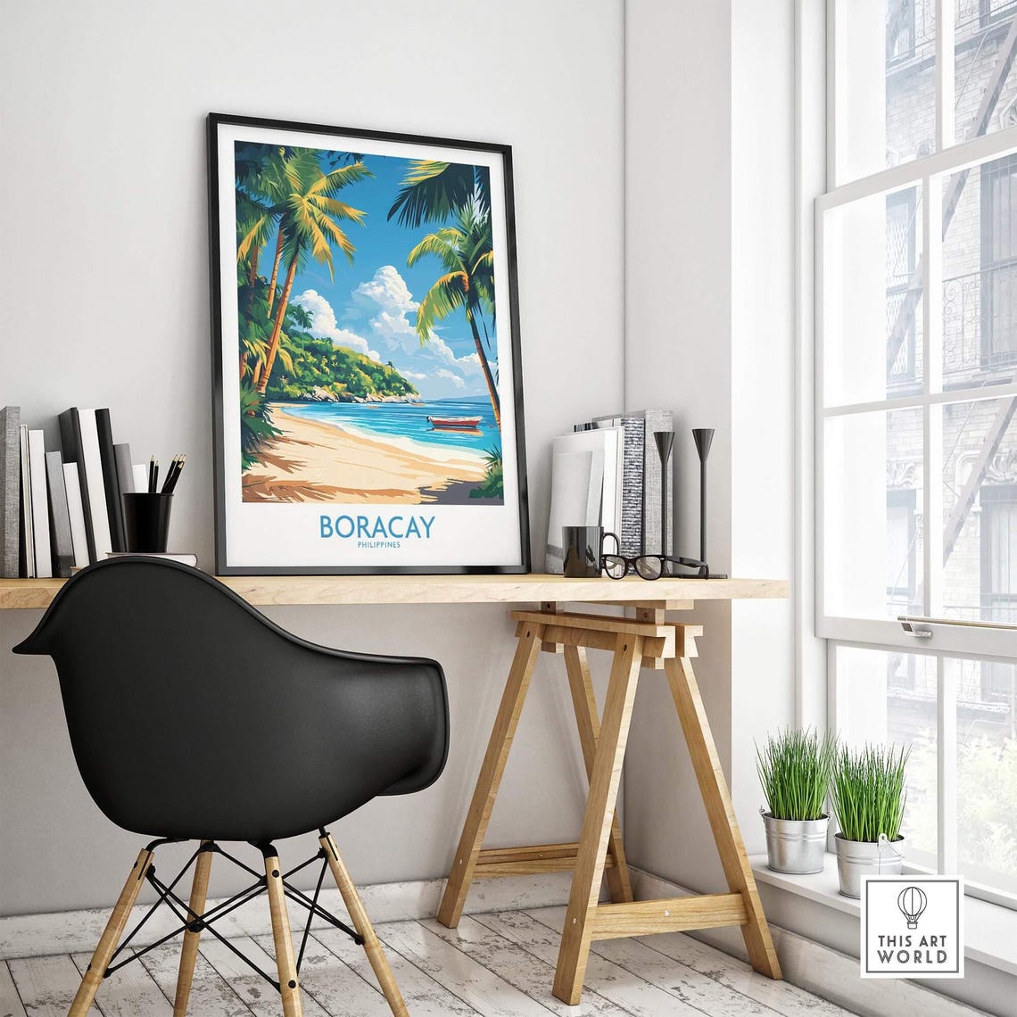 Boracay Philippines Travel Poster, Beach Illustration - Image 4