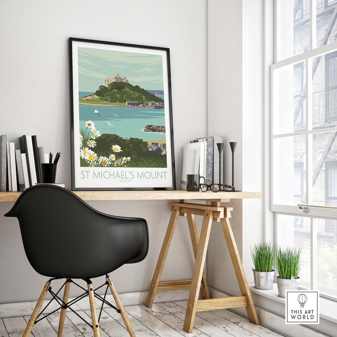 Cornwall Travel Poster, St Michaels Mount Art Print - Image 4