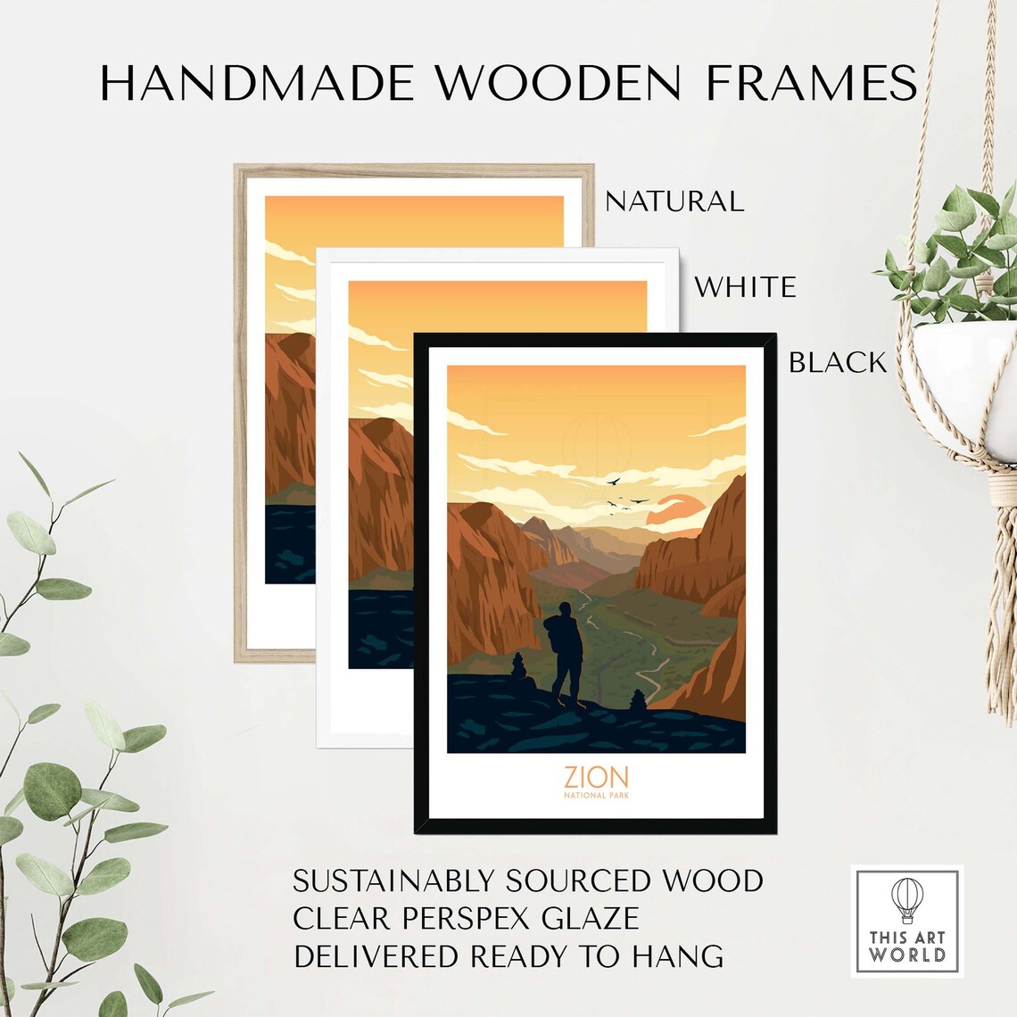 Zion National Park Travel Poster Art Print - Image 2