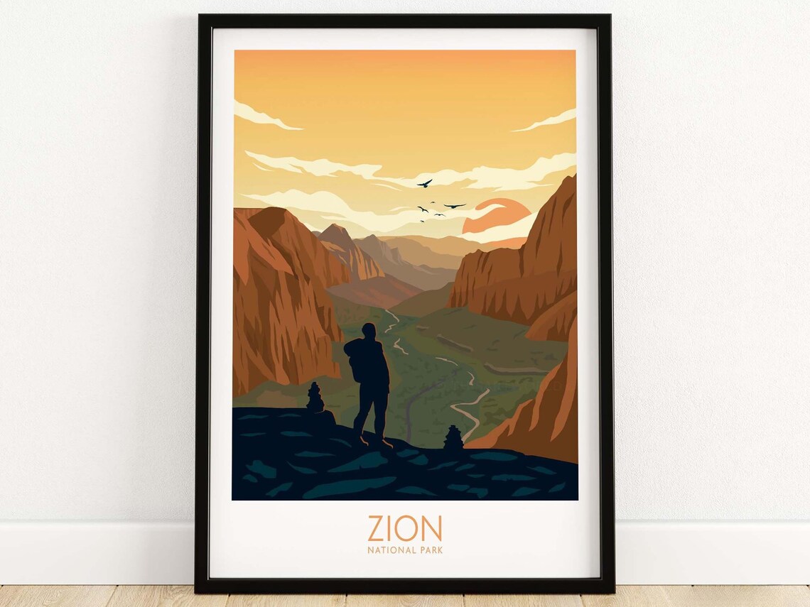 Zion National Park Travel Poster Art Print