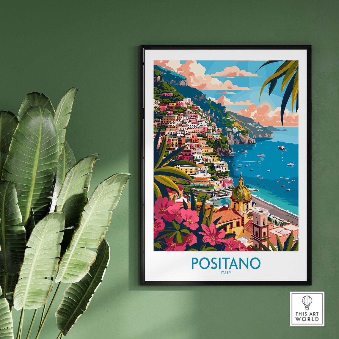 Positano Travel Poster, Italy Coastal Decor - Image 2