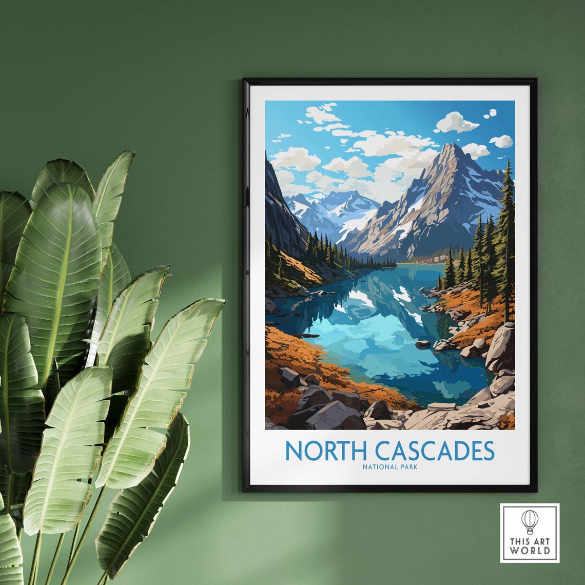 North Cascades National Park Alpine Lake Peak Reflection Poster - Image 2