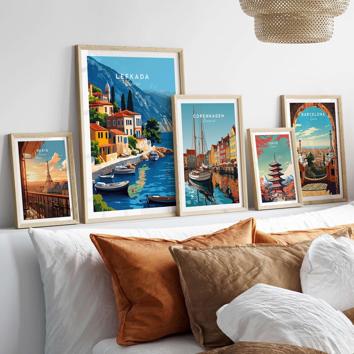 Lefkada Greece Travel Poster, Coastal Landscape - Image 3