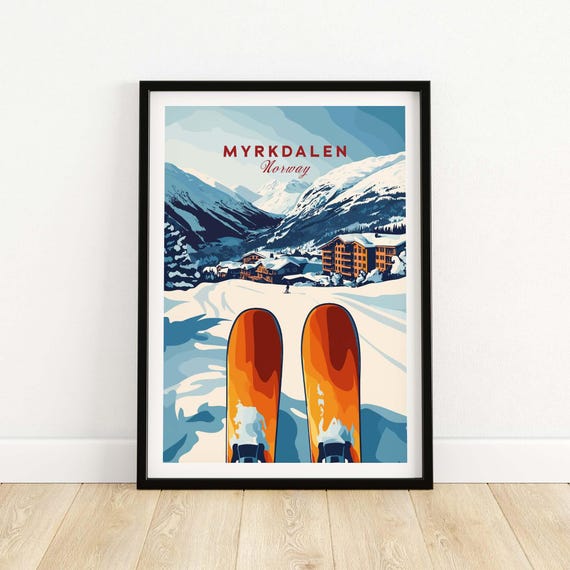 Myrkdalen Ski Lodge, Winter Sports Art Print