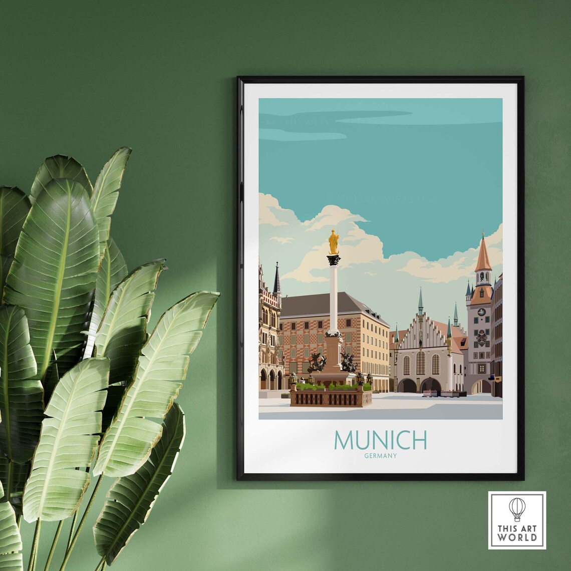 Munich German Travel Poster Print, Mnchen Wall Art - Image 2
