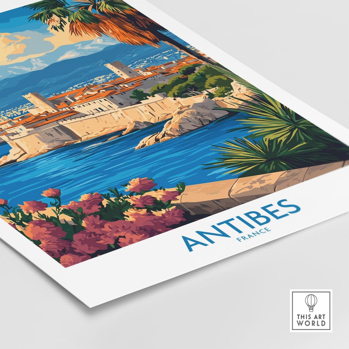 Antibes France Old Town Fortified Coast Rocky Bay Travel Poster - Image 4