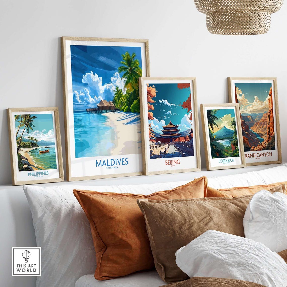 Maldives Tropical Beach Illustration, Wall Art Print - Image 3
