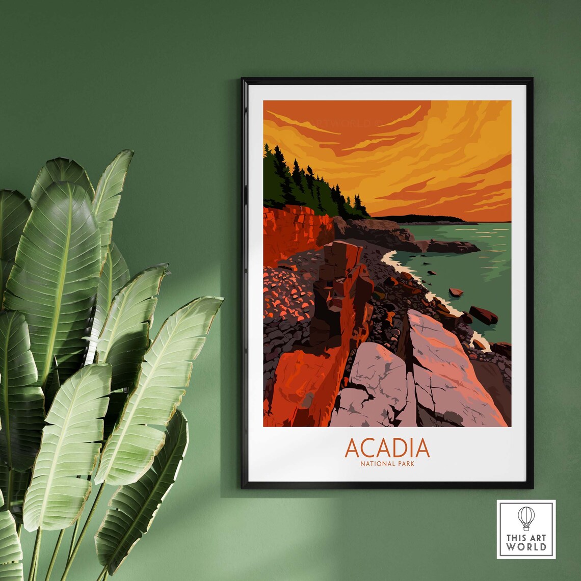 Acadia Travel Poster, Maine National Park Art Print - Image 2