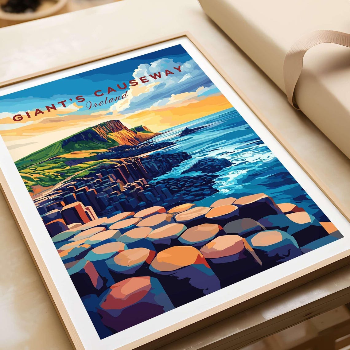 Giants Causeway Ireland Basalt Columns Cliffs Sea Travel Poster - Image 4