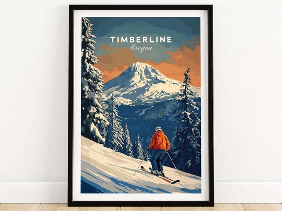 Timberline Travel Poster Oregon Timberline Ski Resort Wall Art Timberline Home Dcor Timberline Gift Art Lovers Timberline Print Artwork