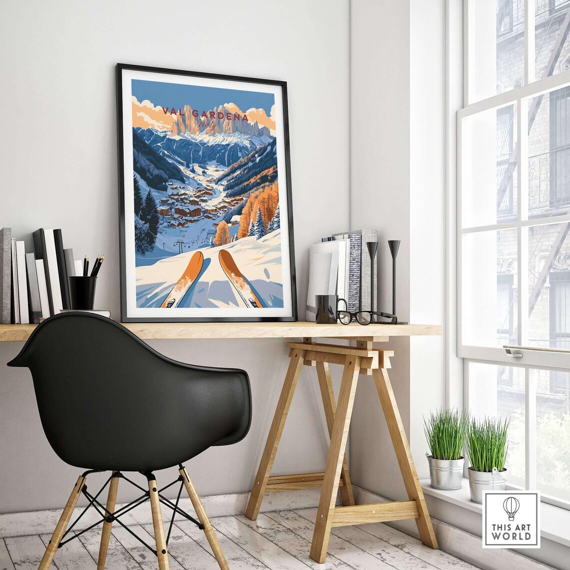 Val Gardena Ski Resort Travel Poster - Image 4