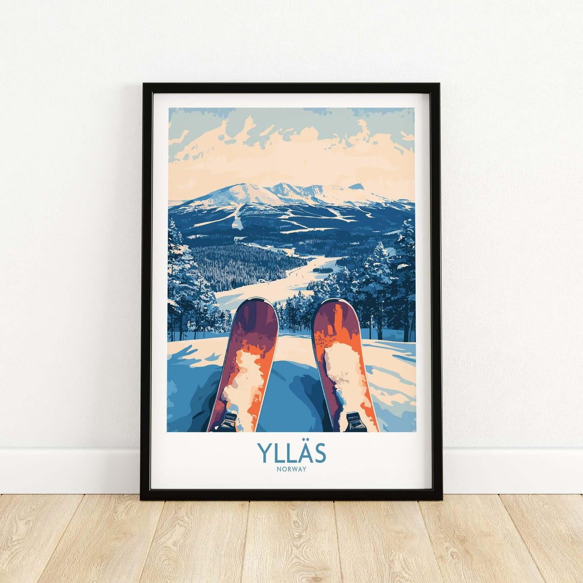 Ylls Ski Art Print, Norway Ski Lodge Decor - Image 5