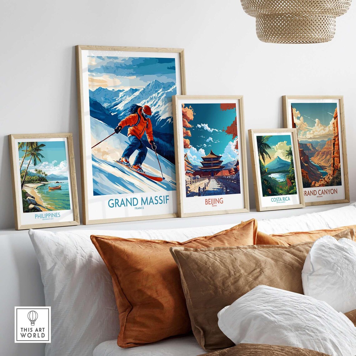 Grand Massif Ski Travel Poster, France Mountain Art - Image 4