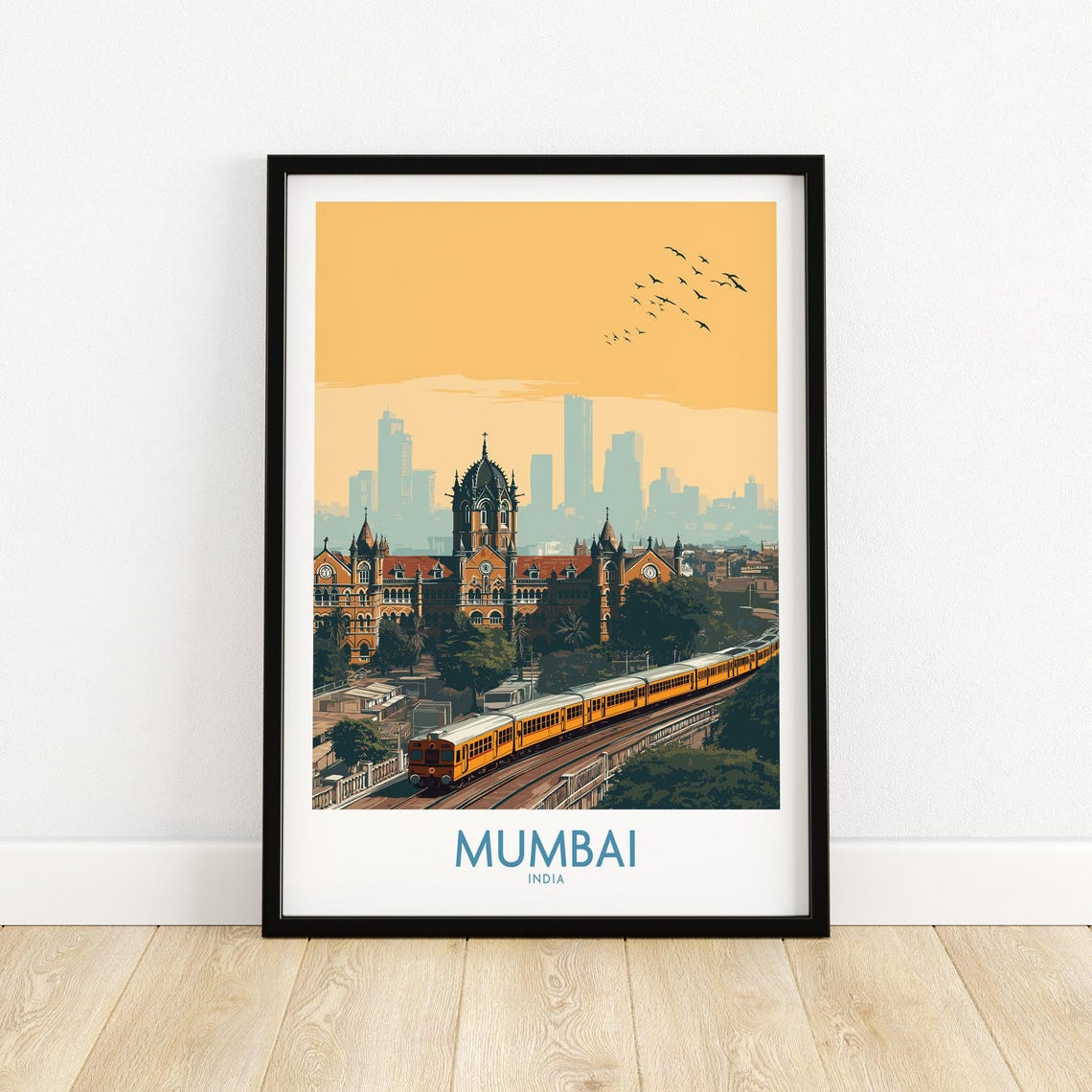 Mumbai Chhatrapati Shivaji Terminus Golden Train Viaduct Poster