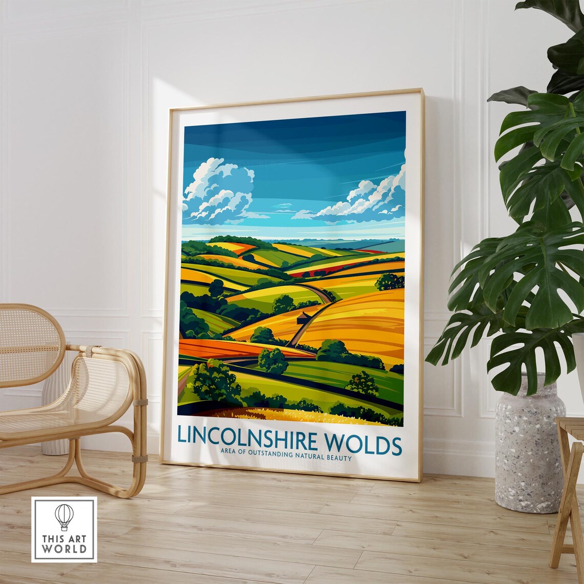 Lincolnshire Wolds Wall Art Poster Travel Poster Lincolnshire Wolds Poster Gift Home Decor Lincolnshire Wolds Illustration Art Lover - Image 2