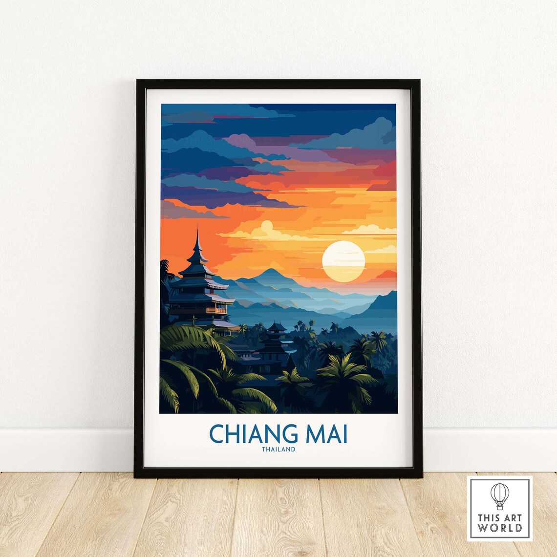 Chiang Mai Travel Poster, Asia City Art Print - Image 2