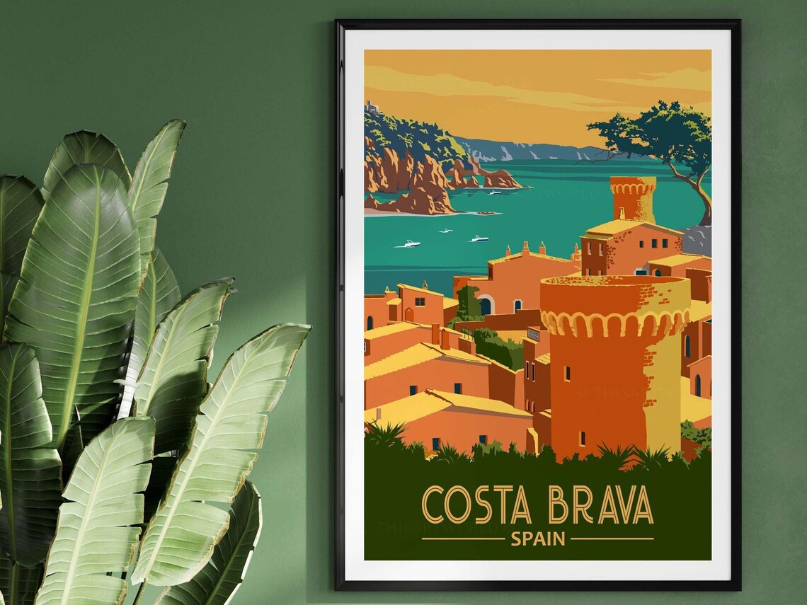 Costa Brava Travel Poster, Spanish Home Decor