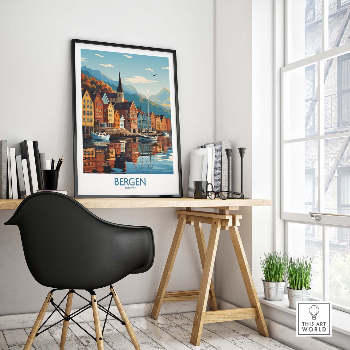 Bergen Norway Travel Poster, Europe Wall Art - Image 4
