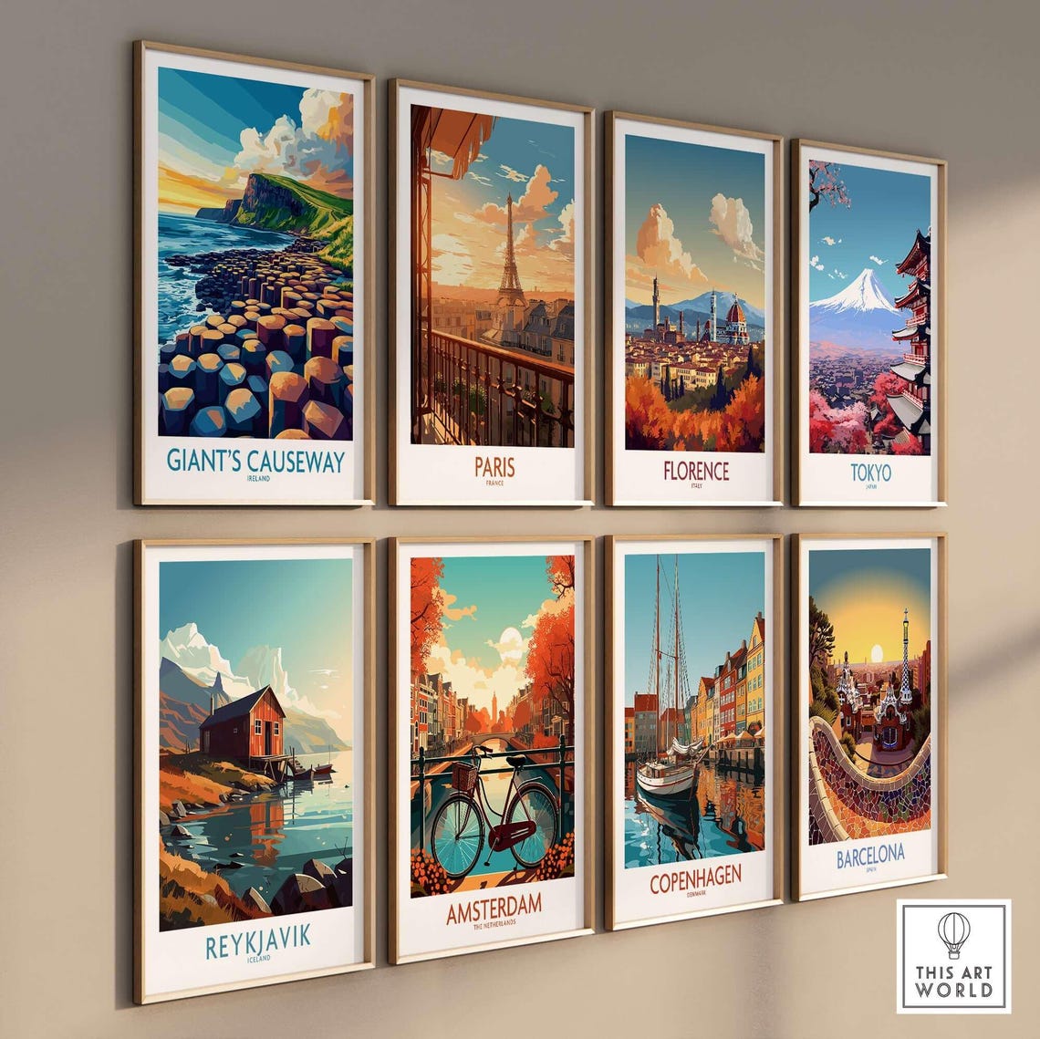 Giants Causeway Ireland Hexagonal Basalt Sunset Travel Poster - Image 3