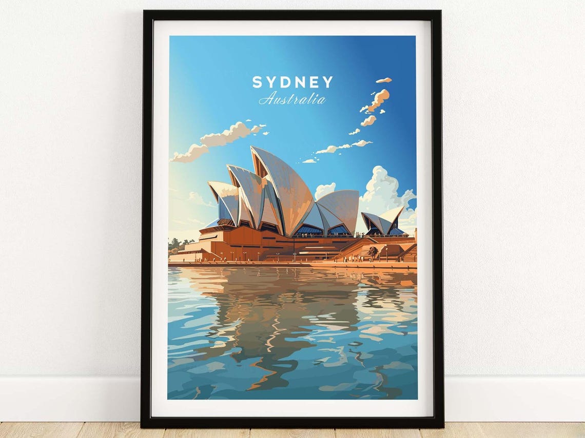 Sydney Australia Opera House Sail Rooflines Harbor Reflection Poster