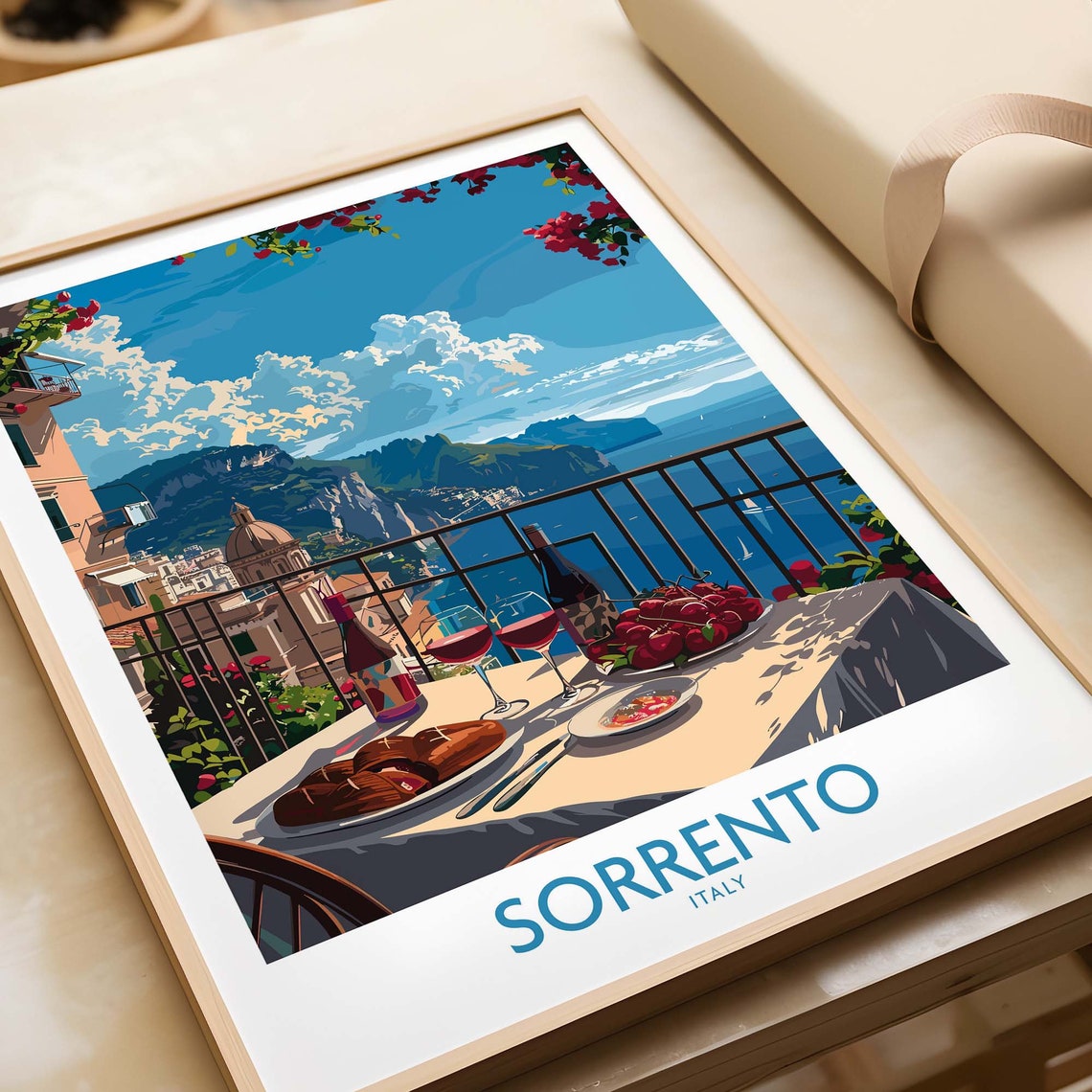 Sorrento Travel Poster Italy Travel Poster Sorrento Artwork Poster Gift Italy Home Decor Sorrento Illustration Art Lover Italy Print