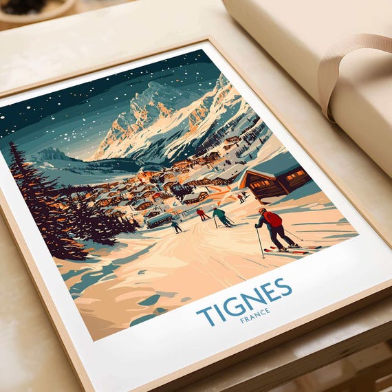 Tignes Ski Resort Travel Poster, France