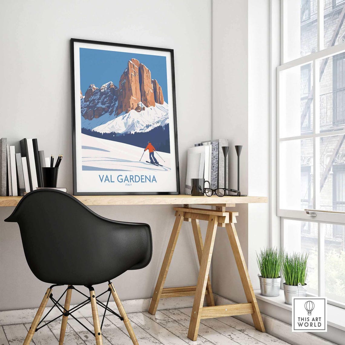 Val Gardena Travel Poster, Ski Resort Adventure - Image 4