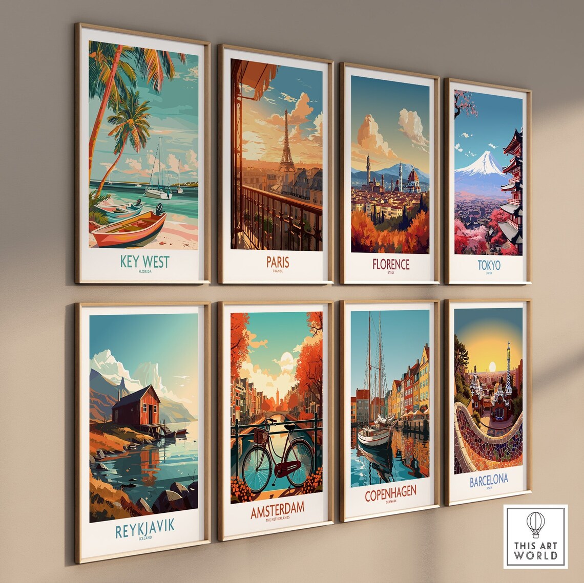 Key West Florida Sailboats Beach Turquoise Water Vintage Poster - Image 3