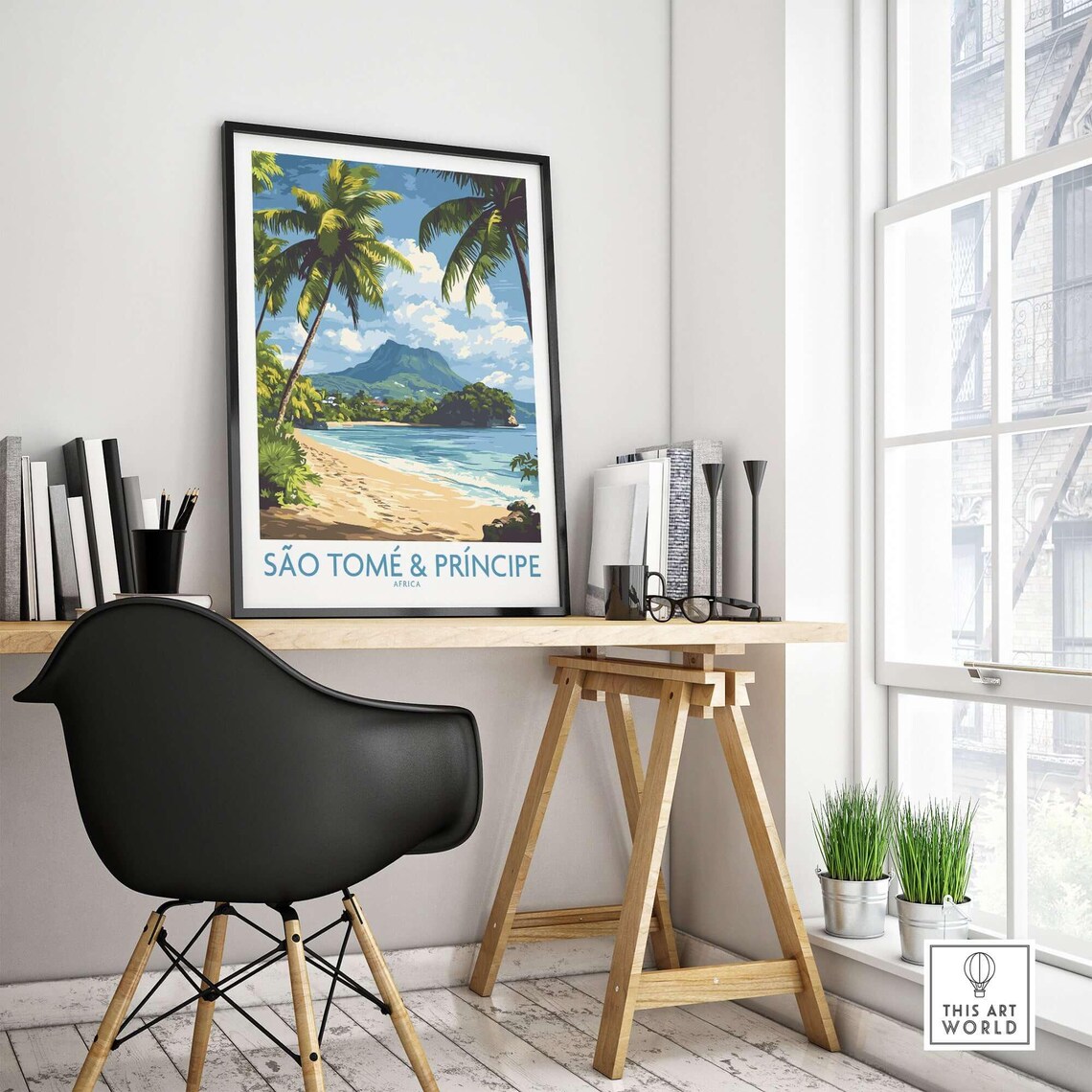 Sao Tome Decor, Housewarming Gift Illustration - Image 4