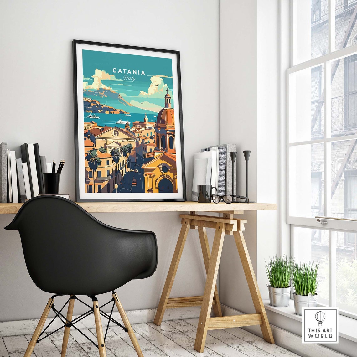 Catania Travel Print Sicilytravel Poster Catania Artwork Poster Gift Italy Home Decor Catania Illustration Art Lover Italy Print Catania - Image 4