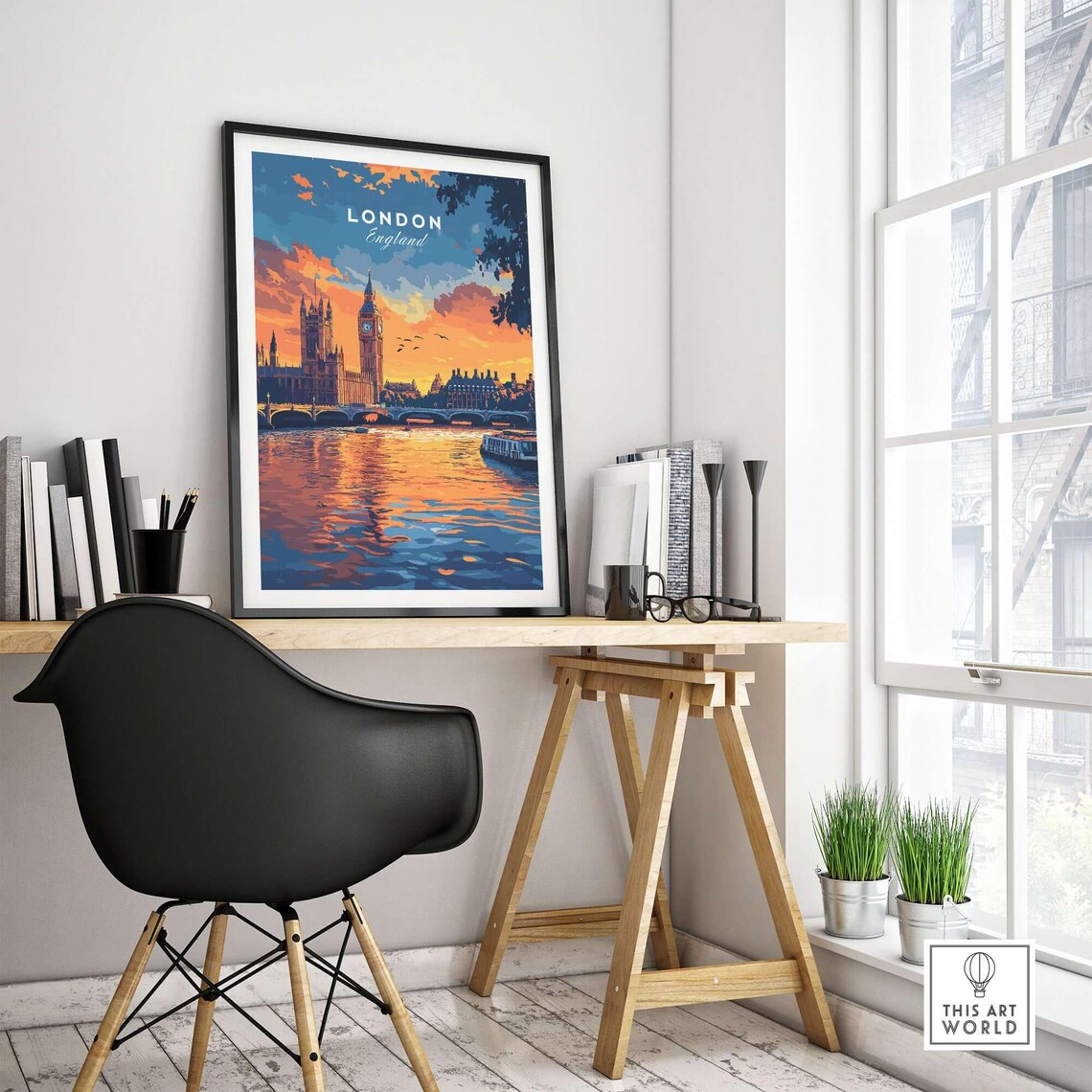 London Skyline Art Print, Big Ben London Decor - Image 4