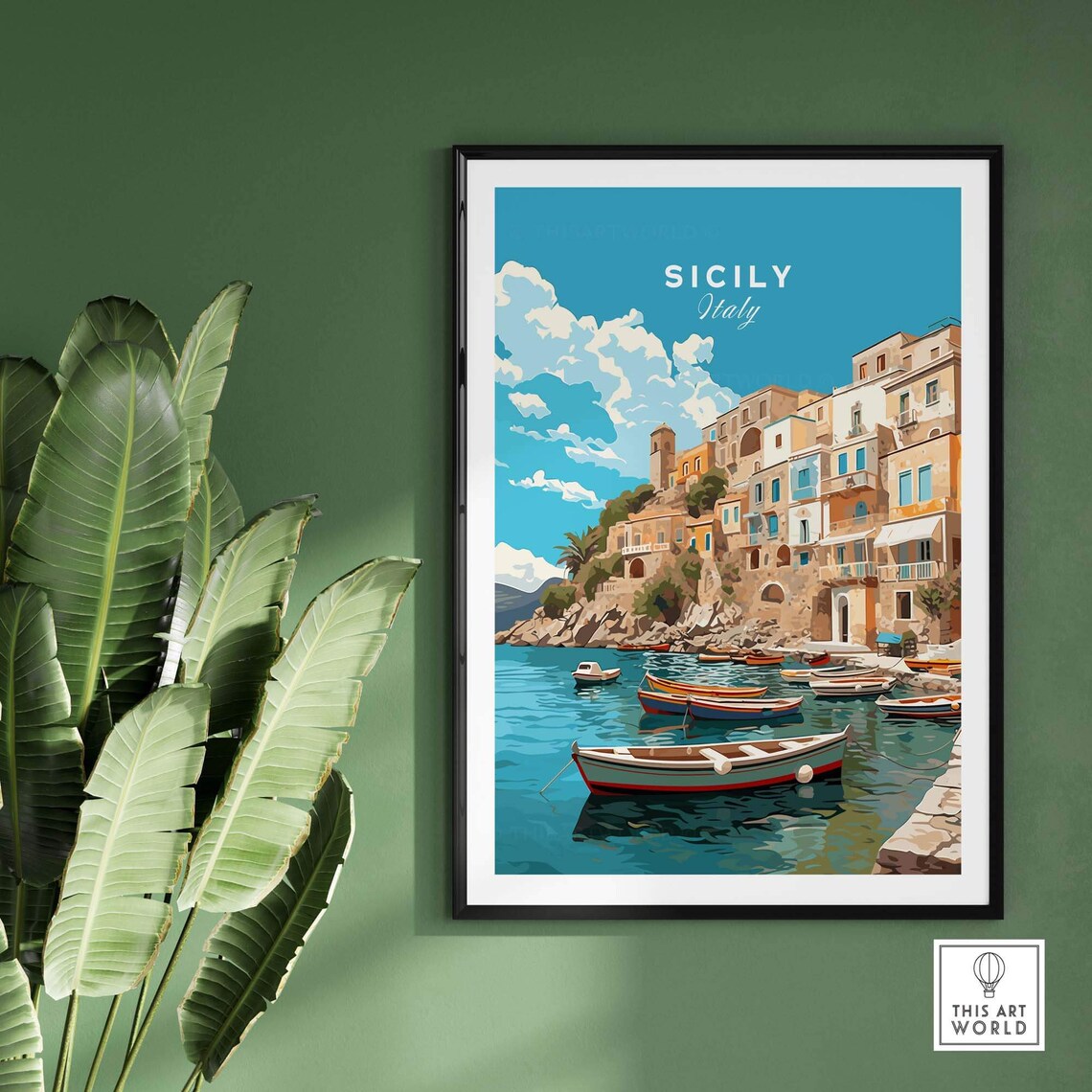 Sicily Travel Poster, Birthday and Anniversary Gift - Image 2