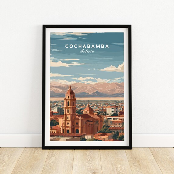 Cochabamba Bolivia Cathedral Andes Mountains City View Poster