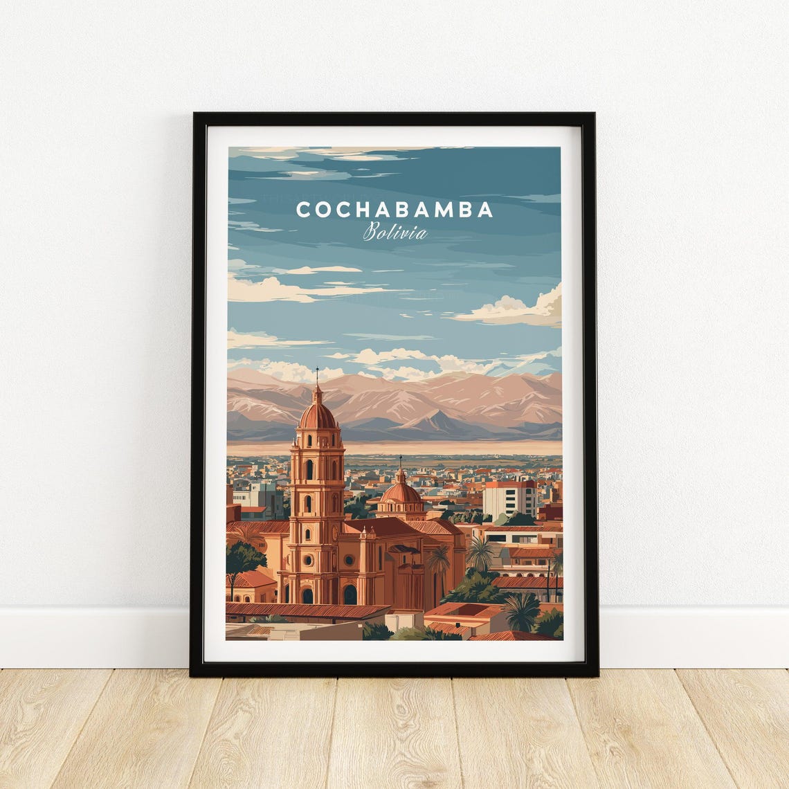 Cochabamba Bolivia Cathedral Andes Mountains City View Poster