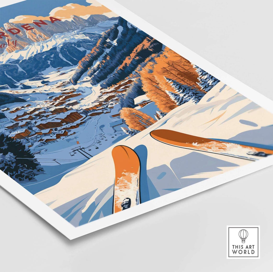 Val Gardena Ski Resort Travel Poster - Image 5