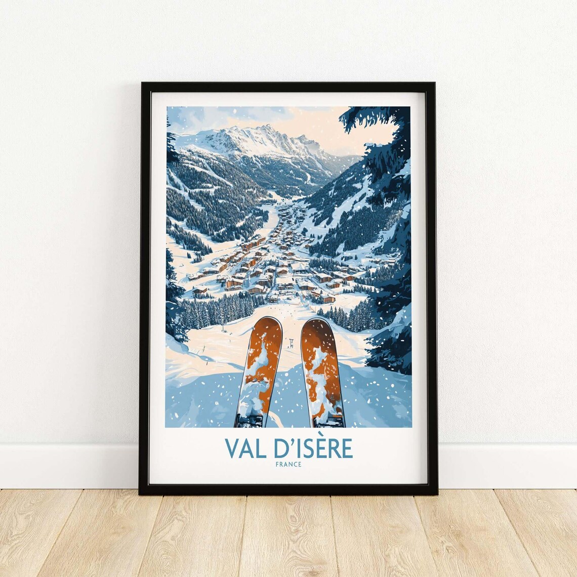 Val Disere Ski Art Print, Ski Lodge Decor - Image 5