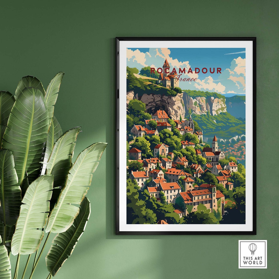 Rocamadour Poster Print France Travel Poster Rocamadour Artwork Poster Gift France Home Decor Rocamadour Illustration Art Lover France - Image 2