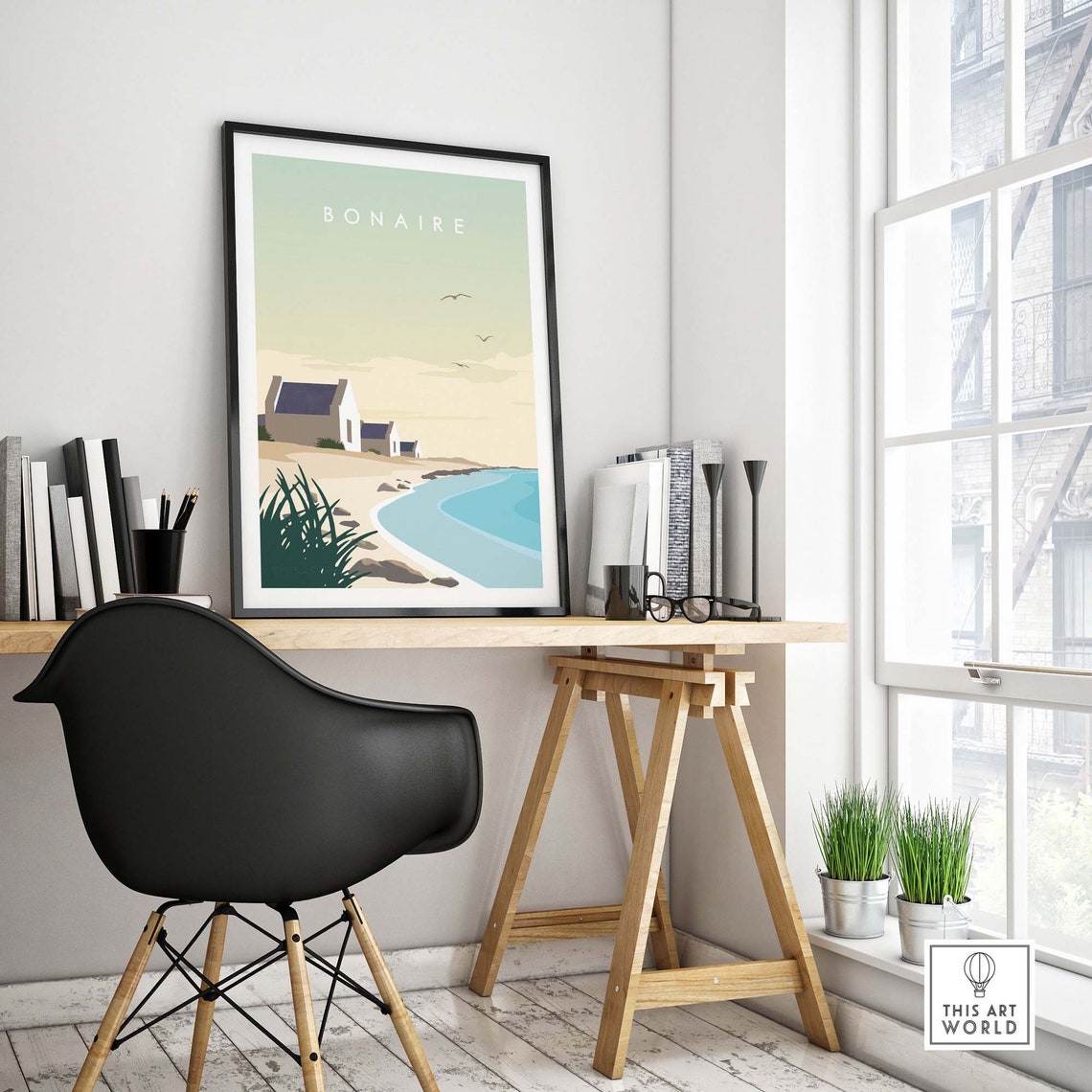 Bonaire Travel Poster Print Caribbean - Image 4