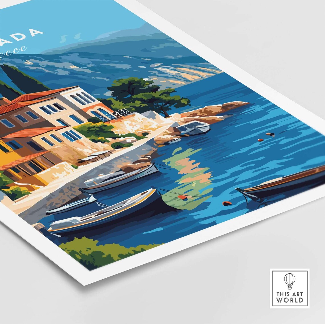 Lefkada Greece Travel Poster, Coastal Landscape - Image 5