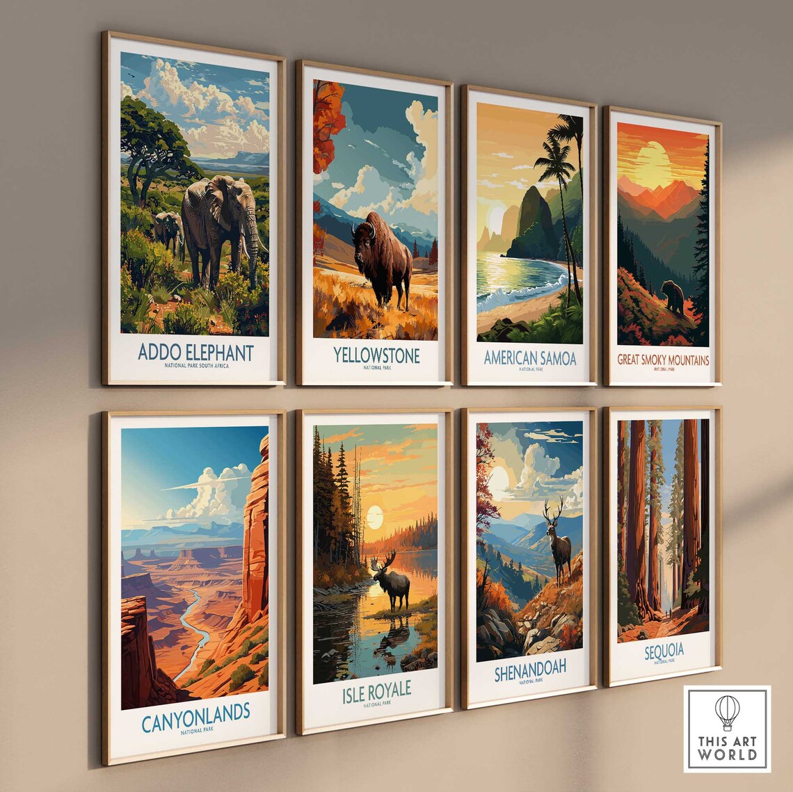 Addo Elephant National Park South Africa Safari Travel Poster - Image 2