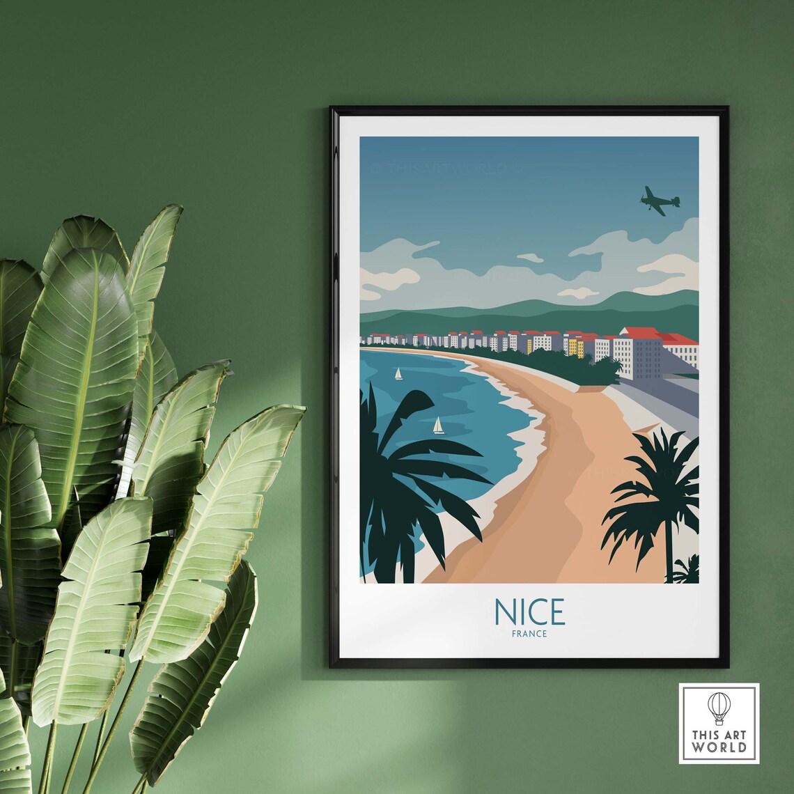 Nice France Travel Poster, French Riviera Art Print - Image 2