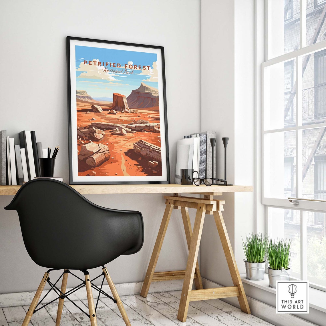 Petrified Forest National Park Desert Log Landscape Travel Poster - Image 4