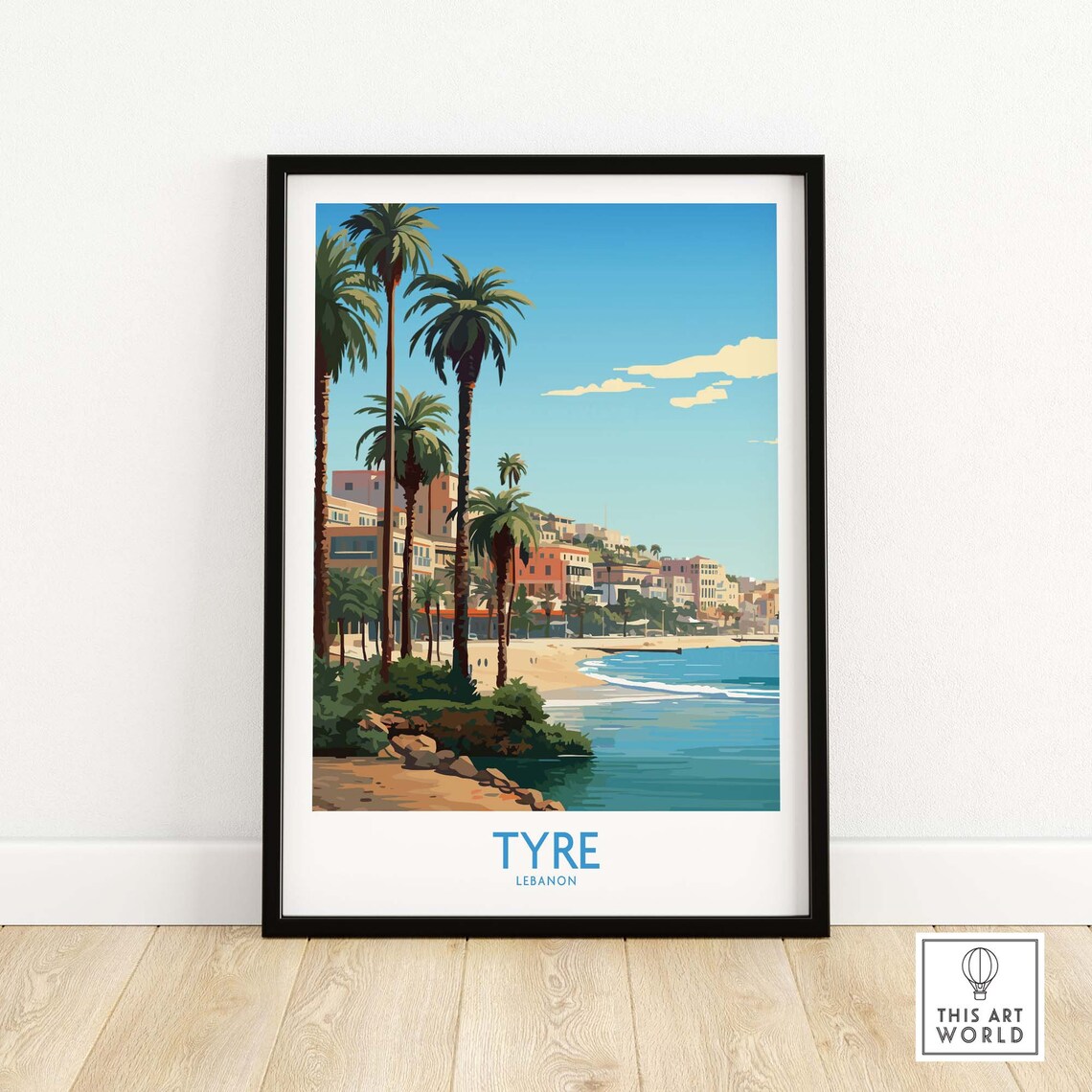 Tyre Lebanon Travel Poster, Home Decor Artwork