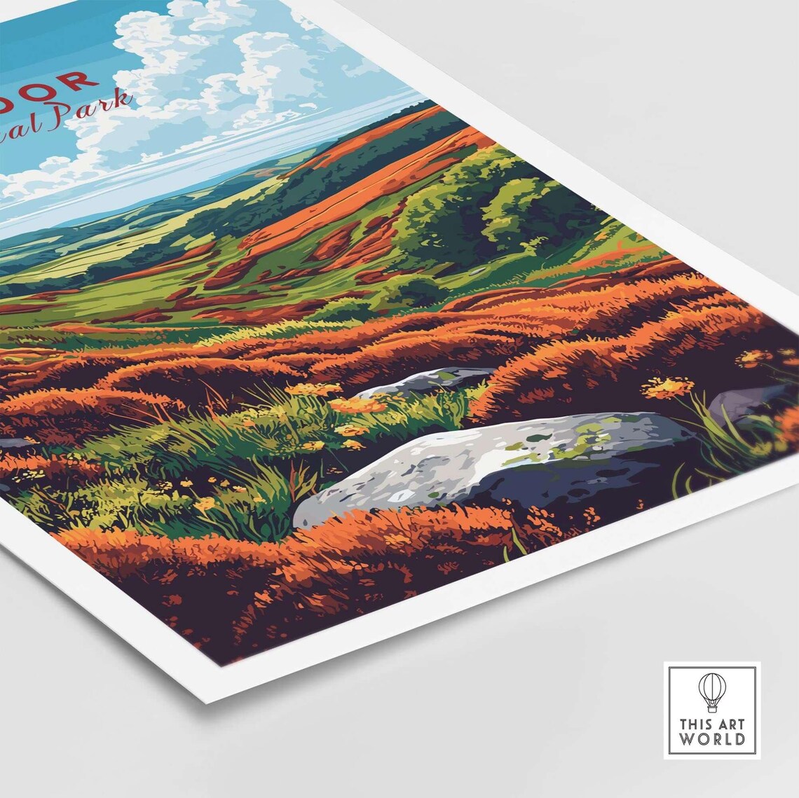 Exmoor National Park Art Print, Wall Decor Illustration - Image 5
