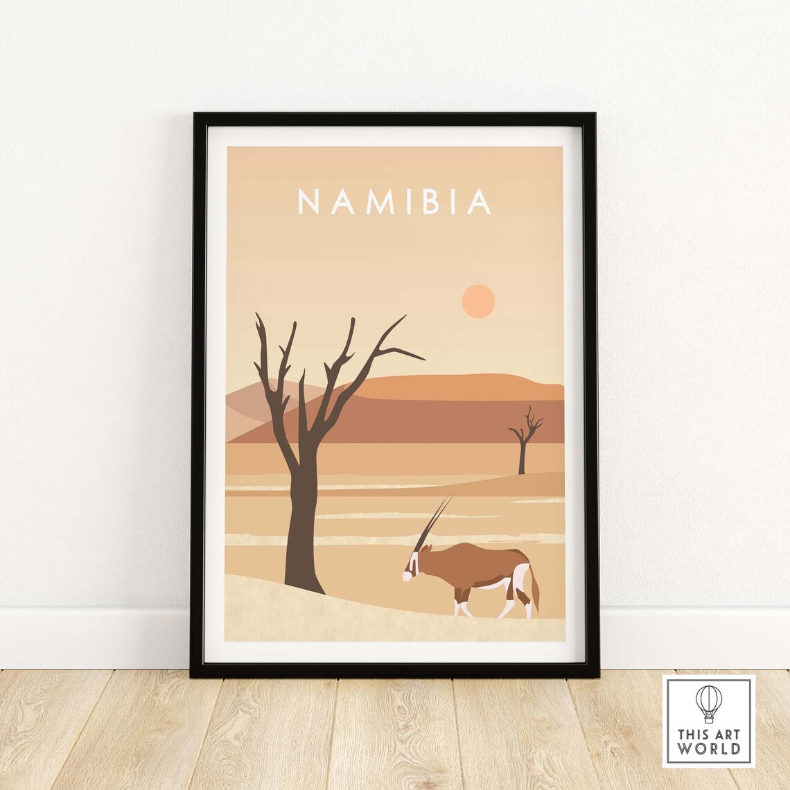 Namibia Dunes Poster, Sossusvlei Desert Africa Art Print