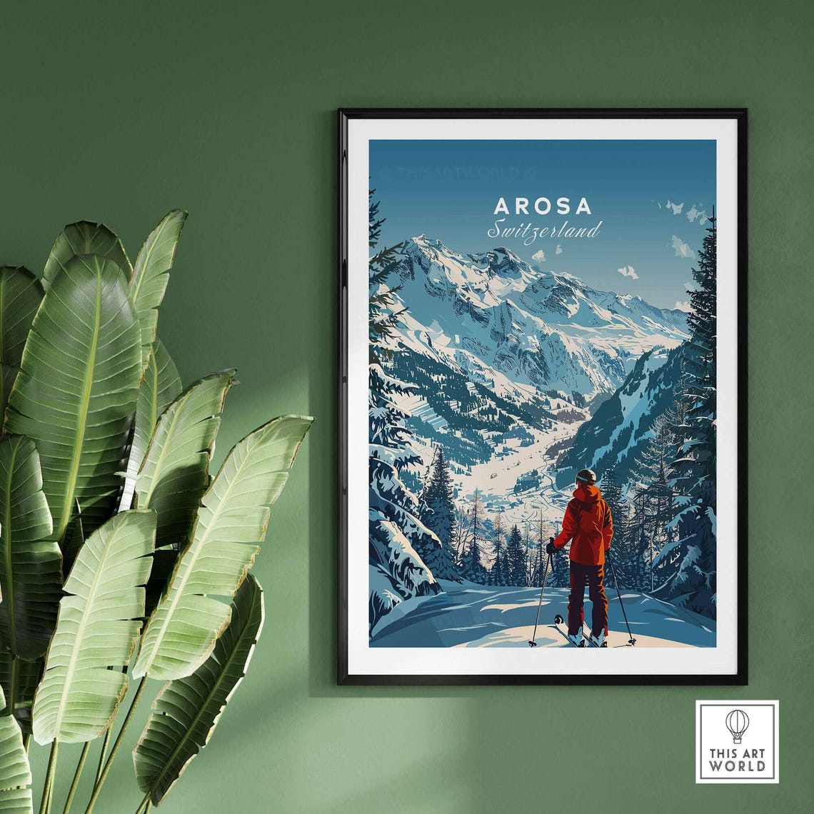 Arosa Travel Poster, Switzerland Ski Resort - Image 2