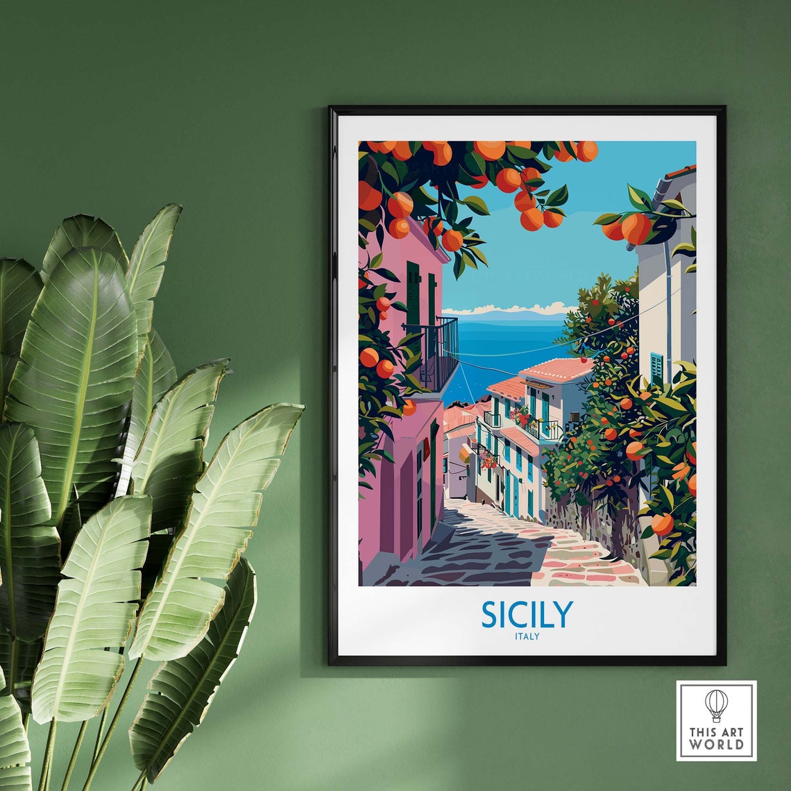 Sicily Travel Poster Vibrant Colors Stunning Details And Memories Of Italian Island Adventure Hang In Your Home Or Office Today Italy - Image 2