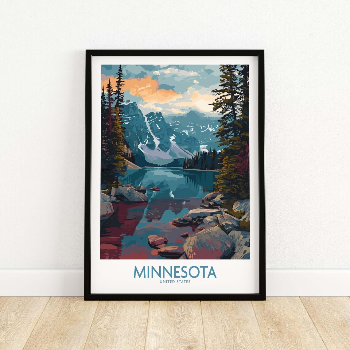 Minnesota Nature Travel Poster, Home Decor Art Print