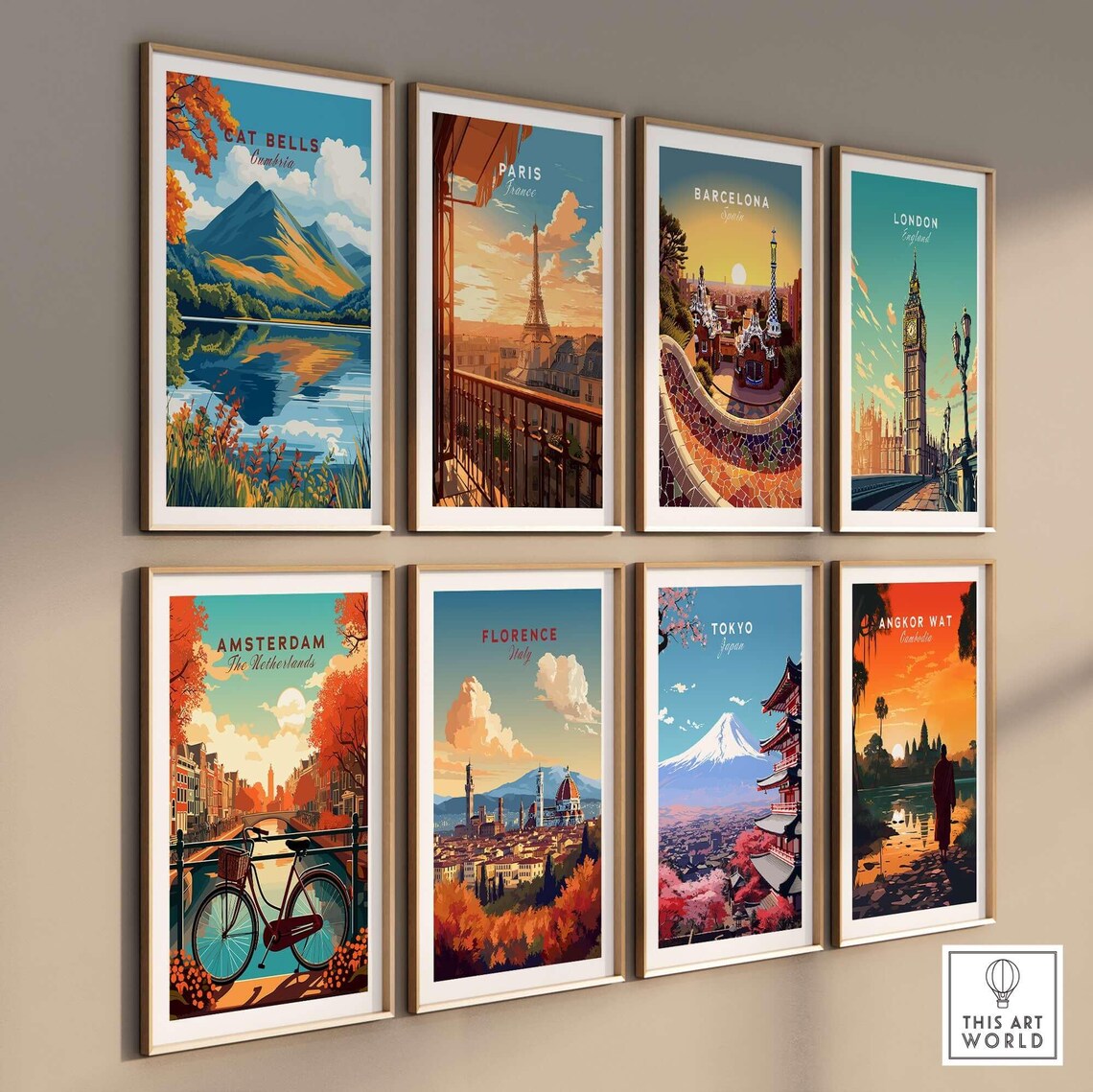 Cat Bells Cumbria Autumn Mountain Reflection Lake District Travel Poster - Image 3